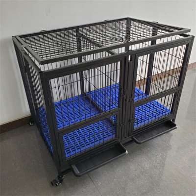 52 inches large black double door folding dog cage dog kennel dog house  134X74X110=52"