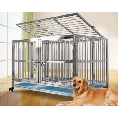 3XL size double door 138*93*120 cm Folding stainless steel dog cage door pet house